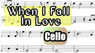 When I Fall In Love I Cello or Trombone Sheet Music Backing Track Play Along Partitura