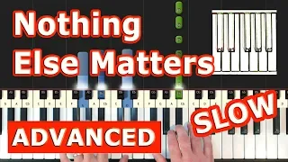 Metallica - Nothing Else Matters - SLOW Piano Tutorial Easy - Sheet Music (Synthesia)