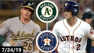 Oakland Athletics vs Houston Astros Highlights | July 24, 2019 (2019 MLB Season)