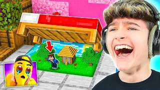 Ich PRANKE mit GEHEIMER MINI BASE unter SEINEM BETT in MINECRAFT!