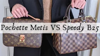 LOUIS VUITTON POCHETTE METIS VS SPEEDY B 25 | Mod Shots, What Fits and Final Thoughts