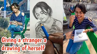 Stranger drawing prank with beautiful girl | Stranger Drawing | Her Reaction 😝