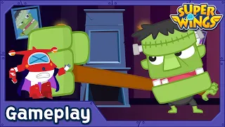 [SuperWings Game] Halloween Jett vs Frankenstein | Run Game | Super wings Game