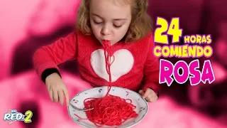 24 HORAS COMIENDO ROSA | PASO UN DÍA ENTERO PROBANDO COMIDA POR COLORES!! Enreda2