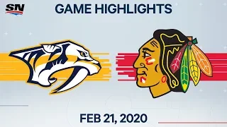 NHL Highlights | Predators vs. Blackhawks – Feb. 21, 2020