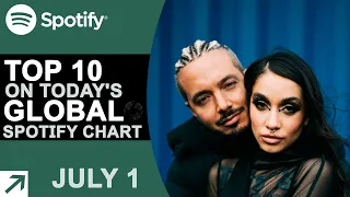 Top 10 on Today's Global Spotify Chart (7/1/21)