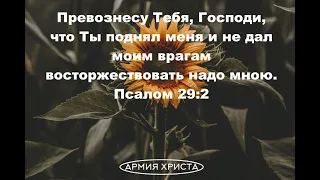 Псалом 29. Превознесу Тебя, Господи, что Ты поднял меня и не дал моим врагам восторжествовать