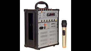 Professional Cube Karaoke Portable PA System with Bluetooth FM USB and Remote, 1 Wireless Microphone