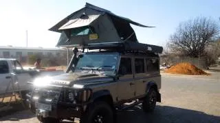 Land rover 110 Defender. fitted with a Eezi Awn 1.4m roof top tent