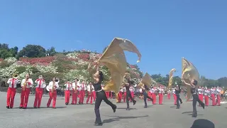 Nishihara Marching band performance at flower festival in Okinawa