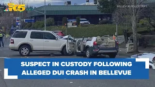 Suspect in custody following alleged DUI crash in Bellevue