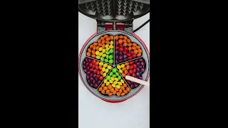 Cooking Skittles Waffles 🍬 #123gofood #hacks #recipes