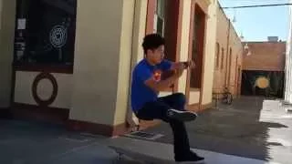 Magician sits on an invisible chair (Prank)