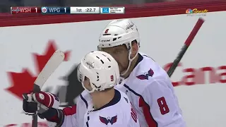 Alex Ovechkin assists on Backstrom's goal from in front (2018)