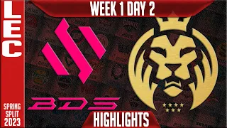 BDS vs MAD Highlights   LEC Spring 2023 W1D2   Team BDS vs MAD Lions