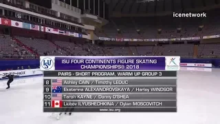 Pairs SP Warm Up Group 3 - 2018 Four Continents