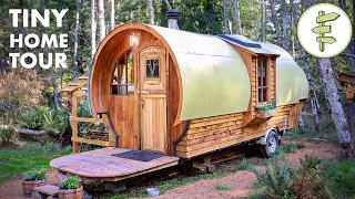 Beautiful Wagon Style Tiny House Built with Reclaimed Materials
