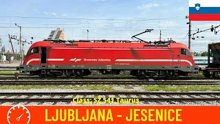 Cab ride Ljubljana - Jesenice  Freight Train (Slovenia) train drivers view in 4K