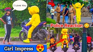 Human Teddy Bear Impressed Cute Girl 😍| Police Reaction😳 | Crazy Teddy