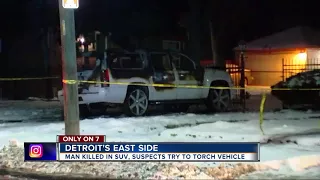 Body found in burning SUV on Detroit's east side