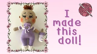 I made this CUTE baby doll! 😍 (crochet)