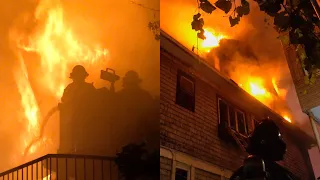 **Heavy Fire Throughout!** FDNY BATTLES 2-Alarm FIRE in Flatbush Brooklyn [ BK Box 3030 ]