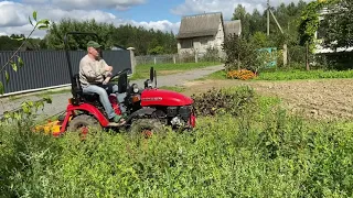 Уникальная роторная косилка КТМ-2 против бурьяна и лучший белорусский минитрактор МТЗ 152.