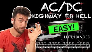 AC/DC - Highway to Hell - Drum Cover - Left Handed (with scrolling drum sheet)