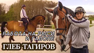 Глеб Тагиров и Адонис. Тренировка. Работа на рыси и галопе.