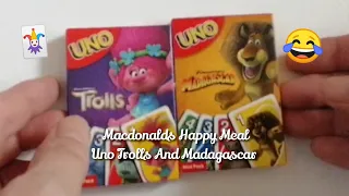 Macdonalds Happy Meal Uno Trolls And Madagascar