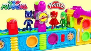 PJ Masks Use Magic Play Doh Mega Fun Factory to Make Surprise Toys!