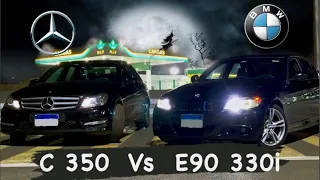 تجربة تسارع بي ام دبليو e90 330i مع مرسيدس c350 🔥ء Mercedes w204 c350 vs bmw e90 330i