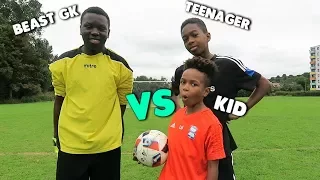 Kid vs Teenager vs BEAST GOALKEEPER!! | Free Kick Challenge!!