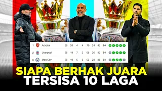 HITUNG HITUNGAN PELUANG JUARA LIGA PREMIER INGGRIS 2023/24 DALAM 10 PERTANDINGAN TERSISA