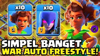 SIMPEL TAPI KUAT! WAR AUTO FREESTYLE - STRATEGI ROOT RIDER + WITCH WAR TH16 | CLASH OF CLANS