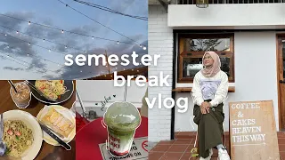 my semester break + new semester, lots of matcha, cafes, online classes 🍵🍝🍰💫