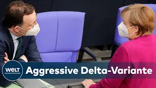 SORGE wegen DELTA: Merkel und Spahn werben für hohe Corona-Impfquoten | EILMELDUNG