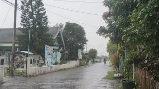 rainy atmosphere during the day walking through the beautiful village