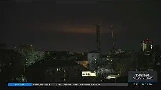 Explosions light up Kyiv night sky near airforce base