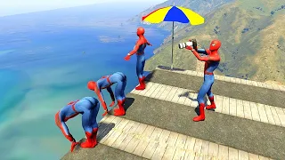 GTA 5 Water Ragdolls SPIDERMAN vol.2 EPIC (Euphoria Physics, Funny Moments) Jumps/Fails & Falls