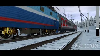 ЧС7-054 с поездом Адлер-Ижевск • TRSA • Реальный звук