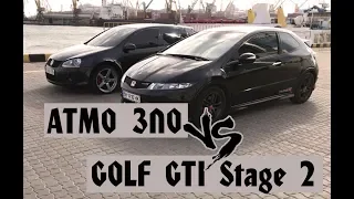 Civic Type-R vs Golf GTI (Mk V) stage2 DSG. Жаркий батл! и BMW 535 на закуску