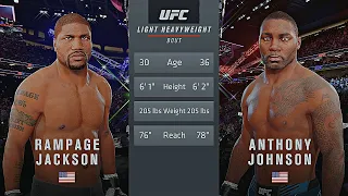 Rampage Jackson Vs. Anthony Johnson : UFC 4 Gameplay (Legendary Difficulty) (AI Vs AI) (PS5)