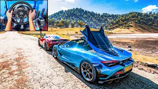 McLaren 720S Spider & Ferrari 488 Pista - Forza Horizon 5 (Steering Wheel + Shifter) Gameplay