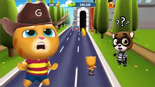 Talking Tom Gold Run - Boss Fight In The Wild Town - Ginger vs Raccoon - Full Screen