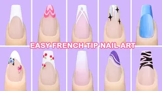 Easy French tip nail art for beginners! 💅🏻