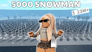 I BUILT 5000 SNOWMAN IN BLOXBURG! | roblox