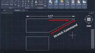 Stretch command in autocad 2020