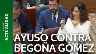 Ayuso, contra Begoña Gómez y Pedro Sánchez