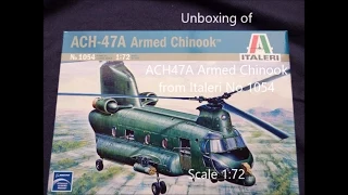 Unboxing of ACH-47A Armed Chinook from  Italeri No 1054 Scale 1:72